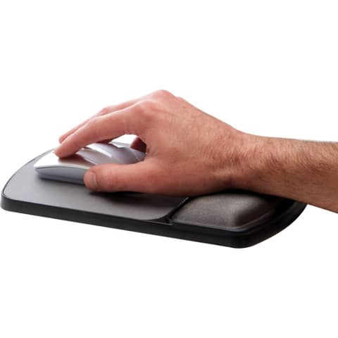 Tappetino mouse con poggiapolsi FELLOWES gel grafite 15,6x25x2,6 cm 9374001